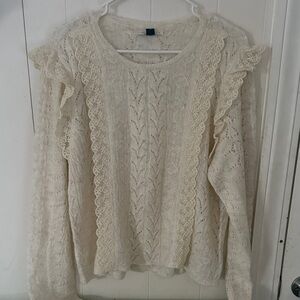 American Eagle Outfitters Cream Sweater